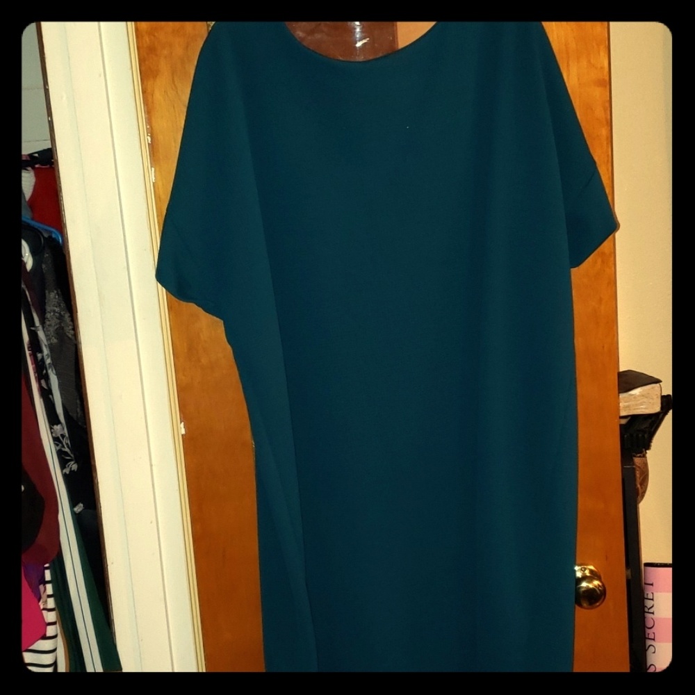 Tunic-styled dress with cuffed sleeve